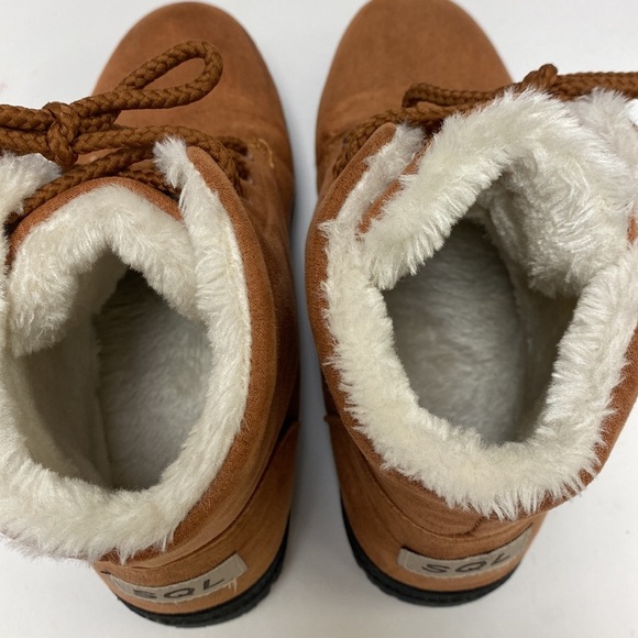 SQL Faux Fur Lined Lace Up Ankle Boots - Picture 5 of 7